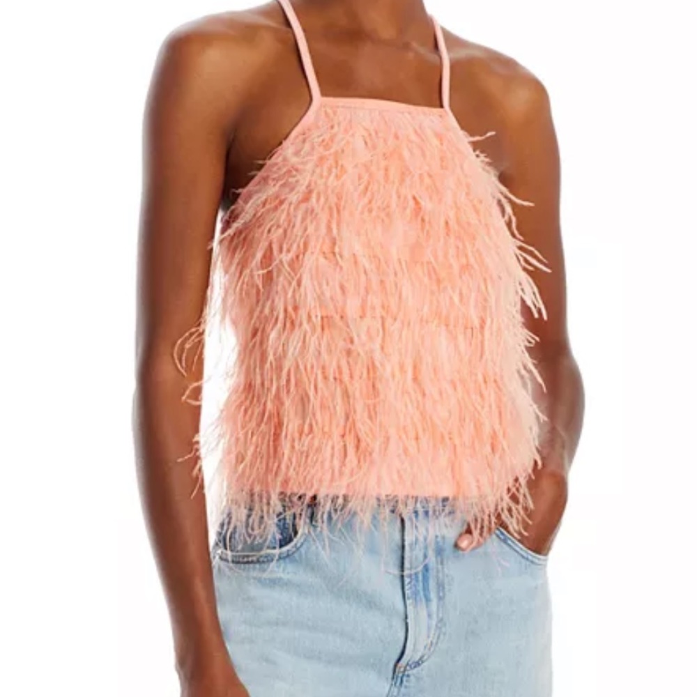 Pink feather top